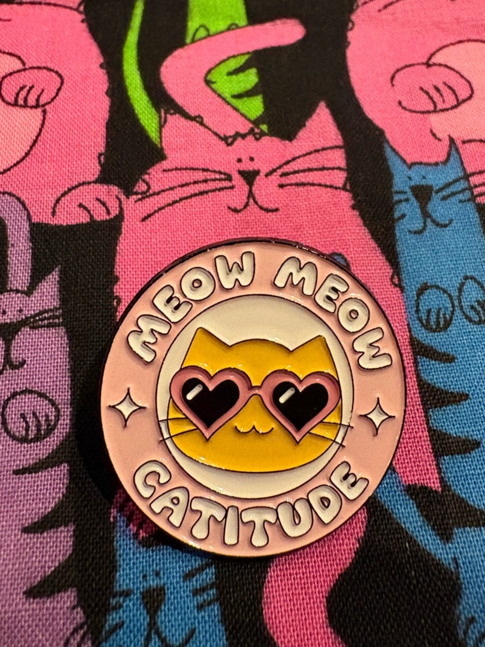 ✨Bundle 2 for $12 or 3 for $15 enamel pins✨-Pink Catitude Enamel Pin